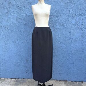 Vintage Column Skirt Plaid Maxi Minimalist Classic by Larry Levine office work